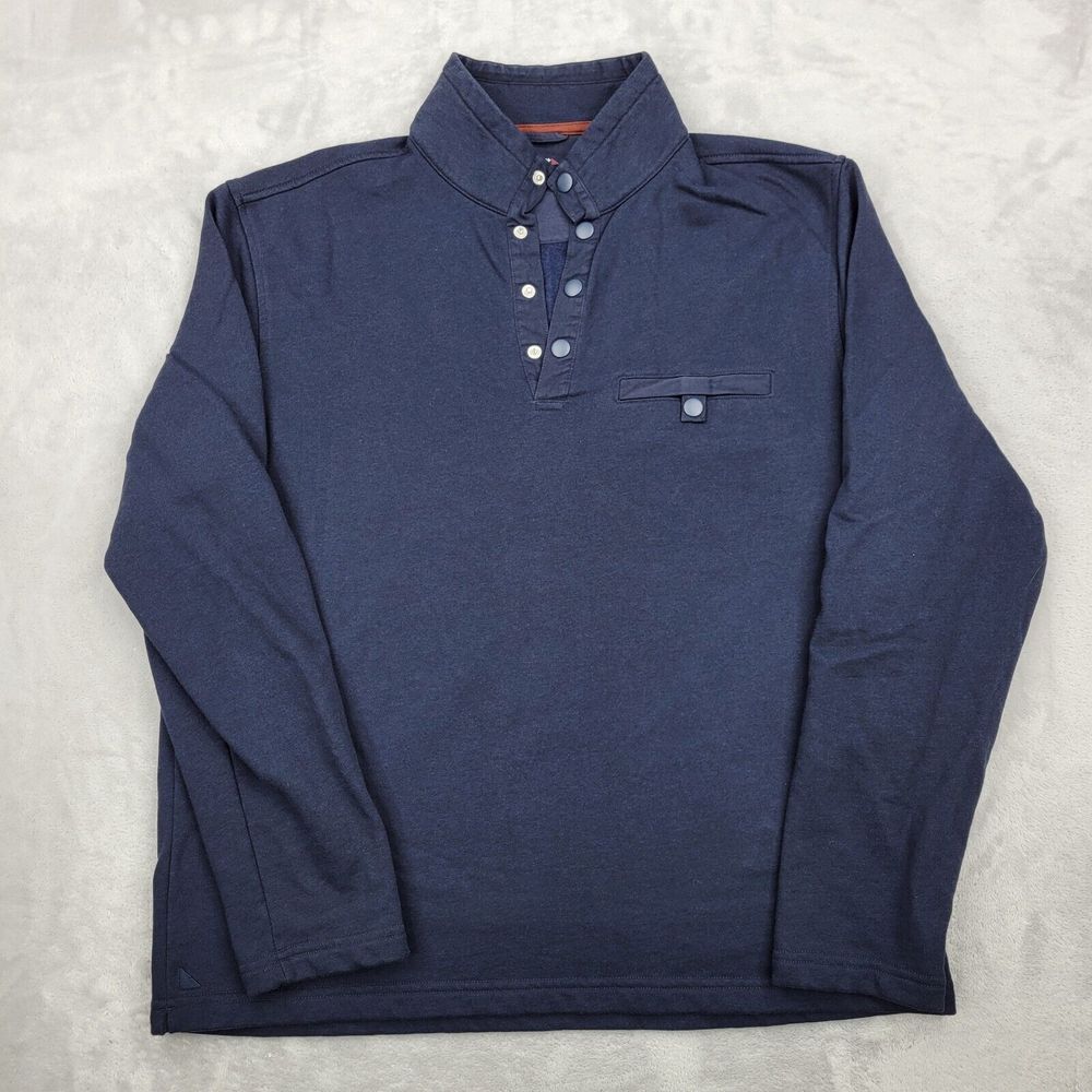 UNTUCKit Sweater Men XL Pullover 1/4 Button Sweatshirt Jumper Mock Heavy Adult